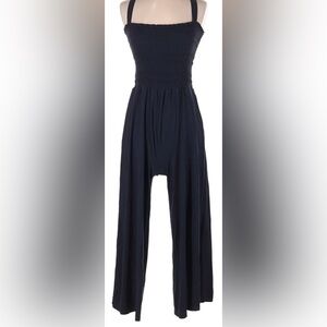 Banana Republic Navy Smocked Wide Leg Jumpsuit XS